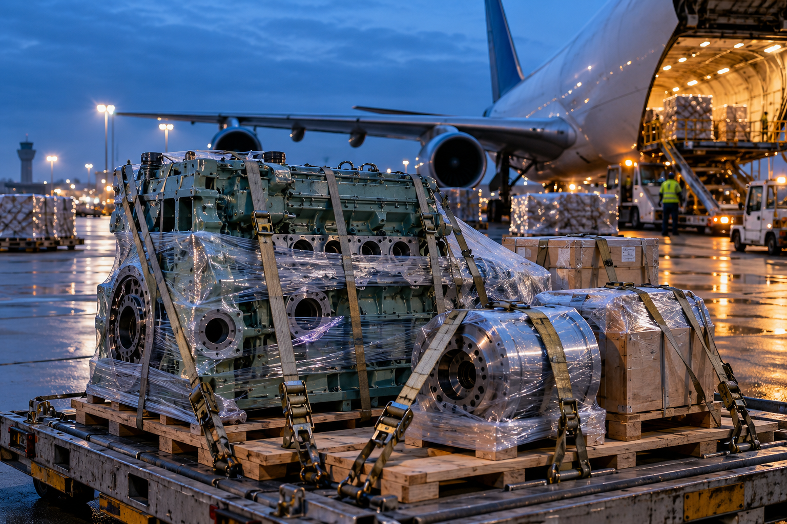 Concept image: Marine engine spares ready for air freight